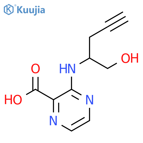 3-(1-hydroxypent-4-yn-2-yl)aminopyrazine-2-carboxylic acid structure
