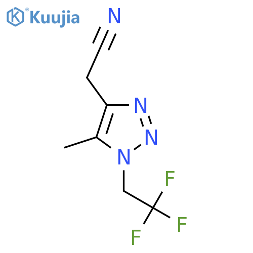 2-5-methyl-1-(2,2,2-trifluoroethyl)-1H-1,2,3-triazol-4-ylacetonitrile structure