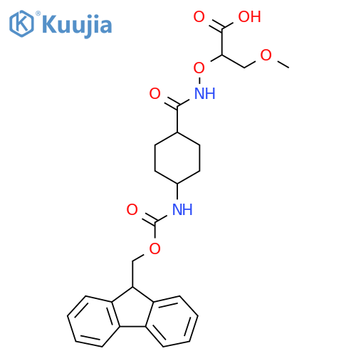 2-({4-({(9H-fluoren-9-yl)methoxycarbonyl}amino)cyclohexylformamido}oxy)-3-methoxypropanoic acid structure