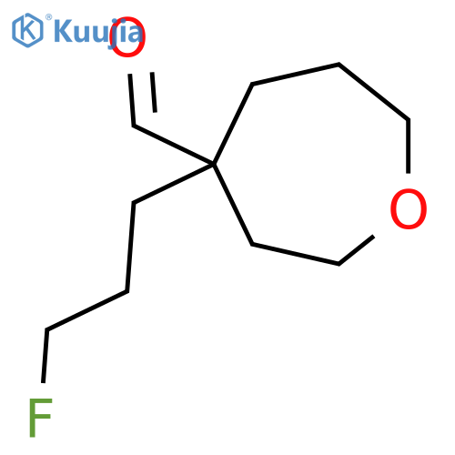 4-(3-fluoropropyl)oxepane-4-carbaldehyde structure