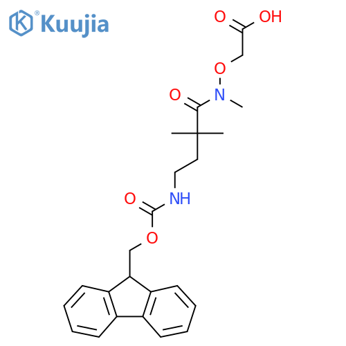 2-{4-({(9H-fluoren-9-yl)methoxycarbonyl}amino)-N,2,2-trimethylbutanamidooxy}acetic acid structure