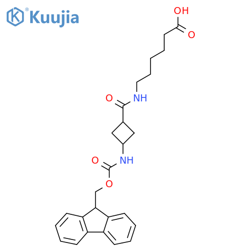 6-{3-({(9H-fluoren-9-yl)methoxycarbonyl}amino)cyclobutylformamido}hexanoic acid structure