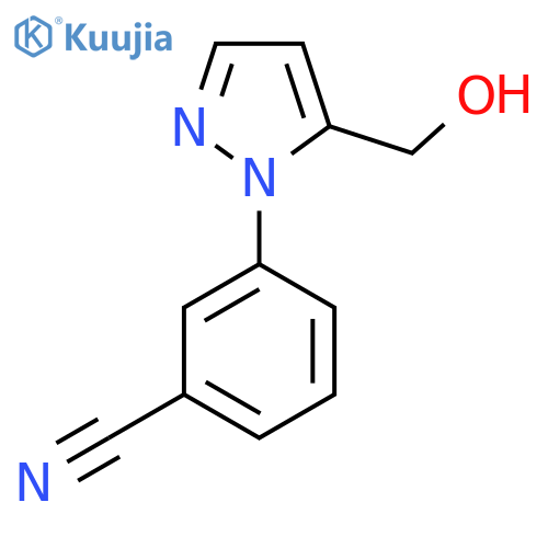 3-5-(hydroxymethyl)-1H-pyrazol-1-ylbenzonitrile structure