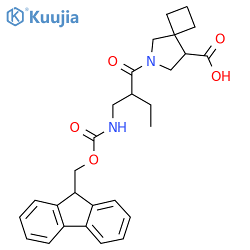 6-{2-({(9H-fluoren-9-yl)methoxycarbonyl}amino)methylbutanoyl}-6-azaspiro3.4octane-8-carboxylic acid structure