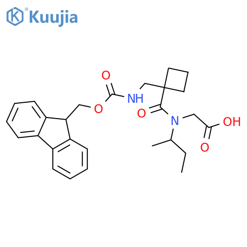 2-N-(butan-2-yl)-1-{1-({(9H-fluoren-9-yl)methoxycarbonyl}amino)methylcyclobutyl}formamidoacetic acid structure