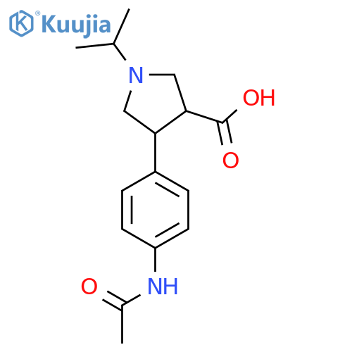 4-(4-Acetamidophenyl)-1-(propan-2-yl)pyrrolidine-3-carboxylic acid structure