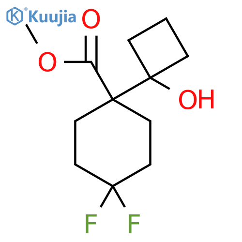 methyl 4,4-difluoro-1-(1-hydroxycyclobutyl)cyclohexane-1-carboxylate structure