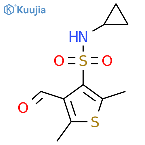 N-cyclopropyl-4-formyl-2,5-dimethylthiophene-3-sulfonamide structure