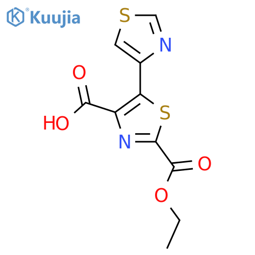 2-(ethoxycarbonyl)-5-(1,3-thiazol-4-yl)-1,3-thiazole-4-carboxylic acid structure