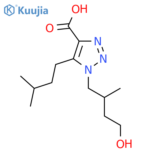 1-(4-hydroxy-2-methylbutyl)-5-(3-methylbutyl)-1H-1,2,3-triazole-4-carboxylic acid structure