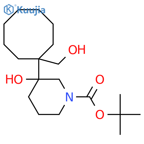 tert-butyl 3-hydroxy-3-1-(hydroxymethyl)cyclooctylpiperidine-1-carboxylate structure