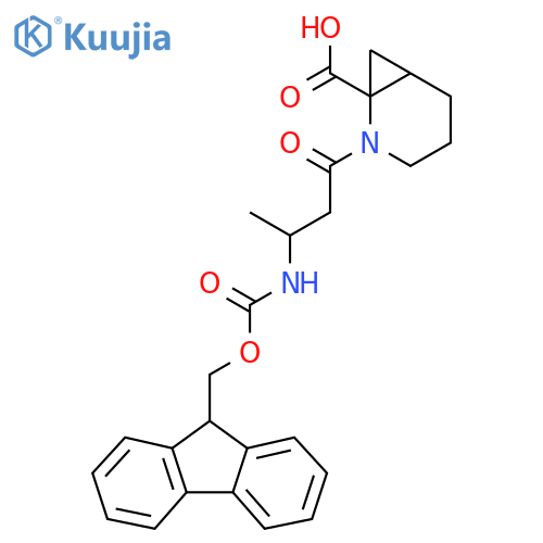 2-3-({(9H-fluoren-9-yl)methoxycarbonyl}amino)butanoyl-2-azabicyclo4.1.0heptane-1-carboxylic acid structure