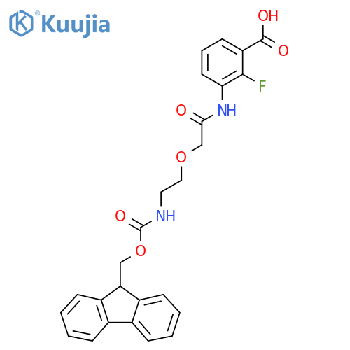 3-{2-2-({(9H-fluoren-9-yl)methoxycarbonyl}amino)ethoxyacetamido}-2-fluorobenzoic acid structure