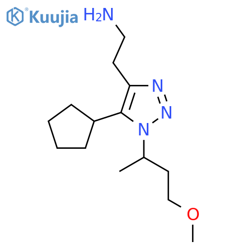 2-5-cyclopentyl-1-(4-methoxybutan-2-yl)-1H-1,2,3-triazol-4-ylethan-1-amine structure