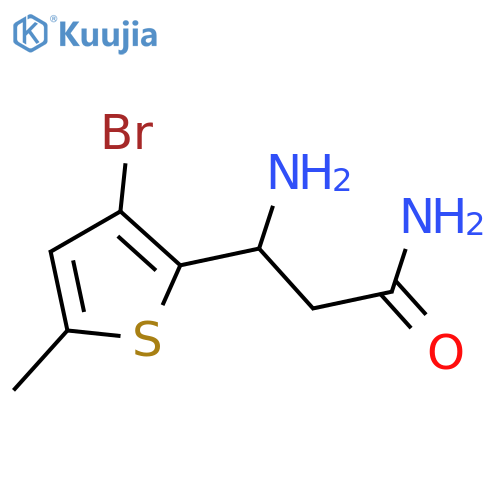 3-Amino-3-(3-bromo-5-methylthiophen-2-yl)propanamide structure