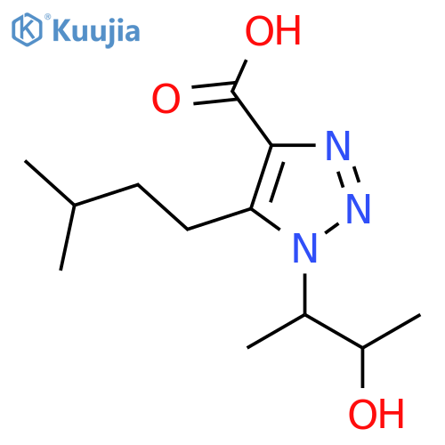 1-(3-hydroxybutan-2-yl)-5-(3-methylbutyl)-1H-1,2,3-triazole-4-carboxylic acid structure