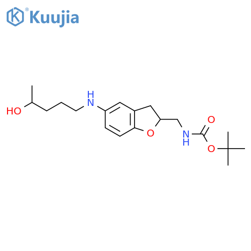 tert-butyl N-({5-(4-hydroxypentyl)amino-2,3-dihydro-1-benzofuran-2-yl}methyl)carbamate structure