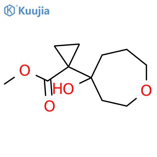 methyl 1-(4-hydroxyoxepan-4-yl)cyclopropane-1-carboxylate structure
