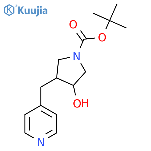 tert-butyl 3-hydroxy-4-(pyridin-4-yl)methylpyrrolidine-1-carboxylate structure