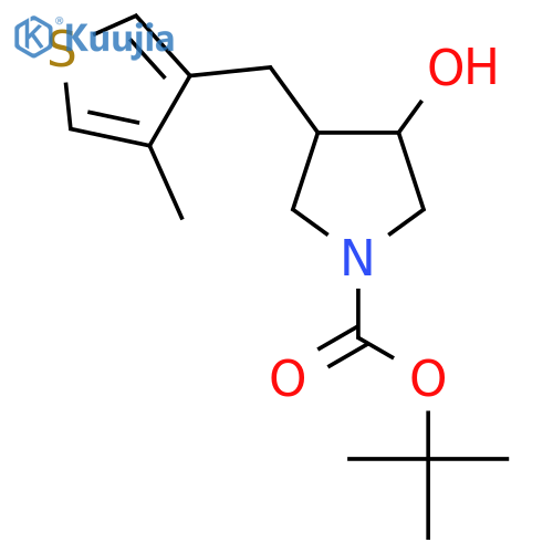 tert-butyl 3-hydroxy-4-(4-methylthiophen-3-yl)methylpyrrolidine-1-carboxylate structure