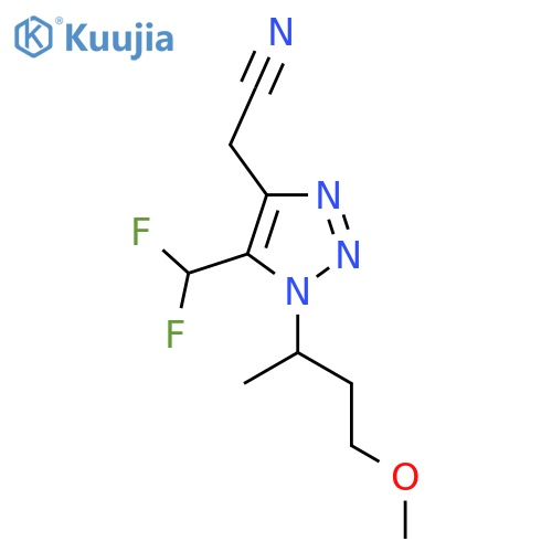 2-5-(difluoromethyl)-1-(4-methoxybutan-2-yl)-1H-1,2,3-triazol-4-ylacetonitrile structure
