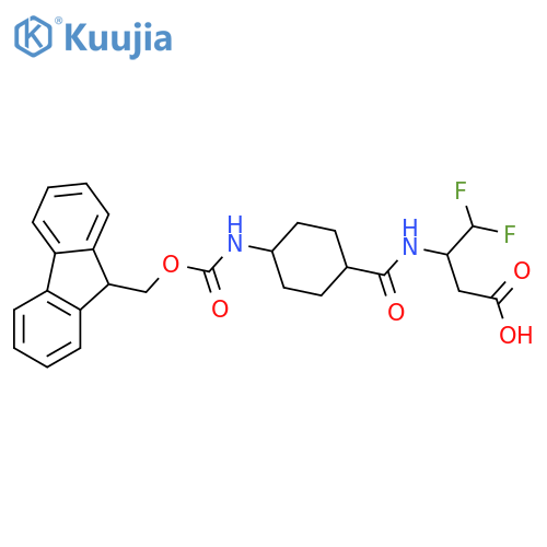 3-{4-({(9H-fluoren-9-yl)methoxycarbonyl}amino)cyclohexylformamido}-4,4-difluorobutanoic acid structure