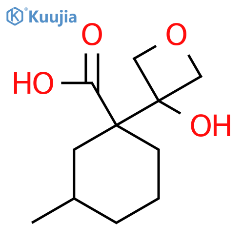 1-(3-hydroxyoxetan-3-yl)-3-methylcyclohexane-1-carboxylic acid structure