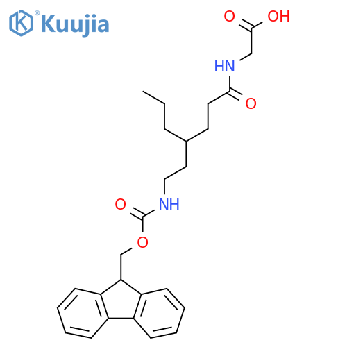 2-{4-2-({(9H-fluoren-9-yl)methoxycarbonyl}amino)ethylheptanamido}acetic acid structure