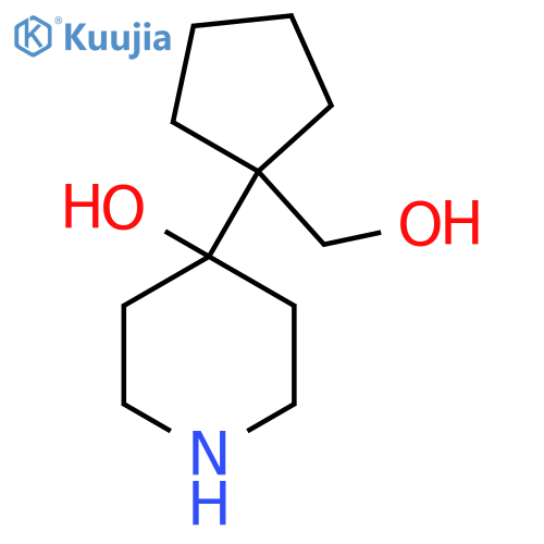 4-1-(hydroxymethyl)cyclopentylpiperidin-4-ol structure