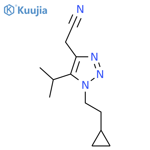2-1-(2-cyclopropylethyl)-5-(propan-2-yl)-1H-1,2,3-triazol-4-ylacetonitrile structure