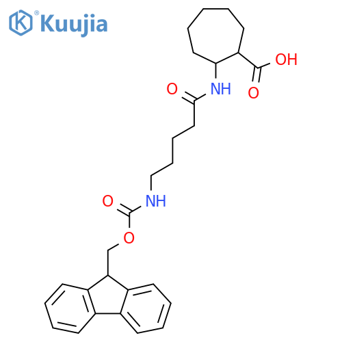 2-5-({(9H-fluoren-9-yl)methoxycarbonyl}amino)pentanamidocycloheptane-1-carboxylic acid structure