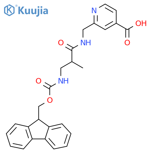 2-{3-({(9H-fluoren-9-yl)methoxycarbonyl}amino)-2-methylpropanamidomethyl}pyridine-4-carboxylic acid structure