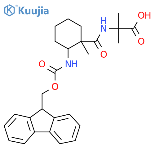 2-{2-({(9H-fluoren-9-yl)methoxycarbonyl}amino)-1-methylcyclohexylformamido}-2-methylpropanoic acid structure