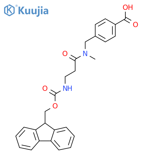 4-{3-({(9H-fluoren-9-yl)methoxycarbonyl}amino)-N-methylpropanamidomethyl}benzoic acid structure