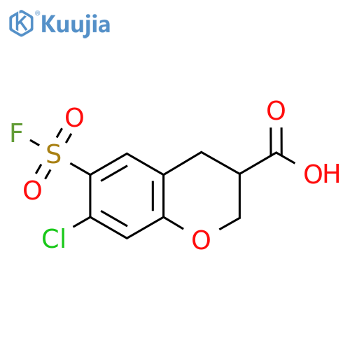7-chloro-6-(fluorosulfonyl)-3,4-dihydro-2H-1-benzopyran-3-carboxylic acid structure