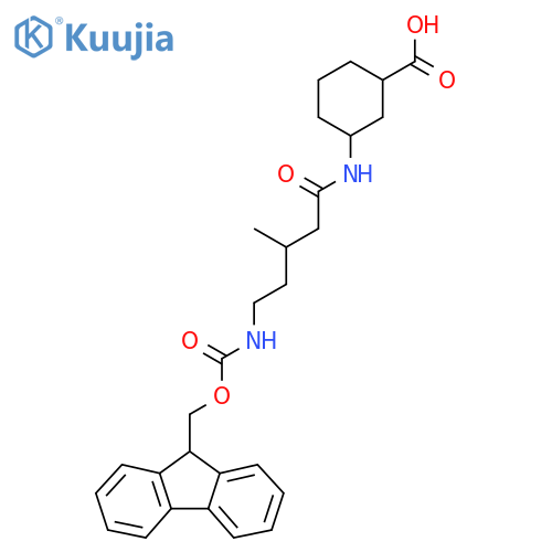 3-5-({(9H-fluoren-9-yl)methoxycarbonyl}amino)-3-methylpentanamidocyclohexane-1-carboxylic acid structure