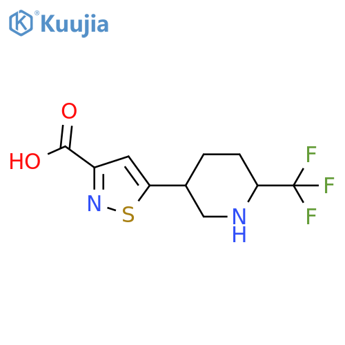5-6-(trifluoromethyl)piperidin-3-yl-1,2-thiazole-3-carboxylic acid structure