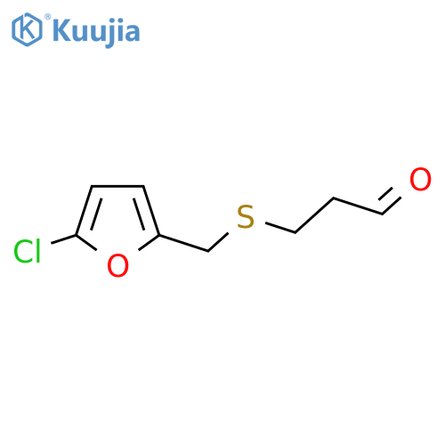 3-{(5-chlorofuran-2-yl)methylsulfanyl}propanal structure