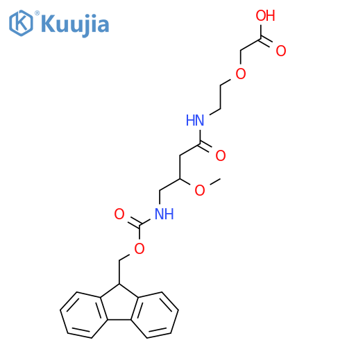 2-{2-4-({(9H-fluoren-9-yl)methoxycarbonyl}amino)-3-methoxybutanamidoethoxy}acetic acid structure
