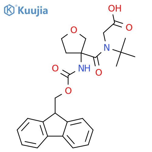 2-{N-tert-butyl-1-3-({(9H-fluoren-9-yl)methoxycarbonyl}amino)oxolan-3-ylformamido}acetic acid structure