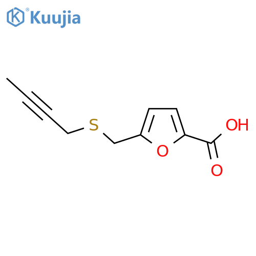 5-(but-2-yn-1-ylsulfanyl)methylfuran-2-carboxylic acid structure