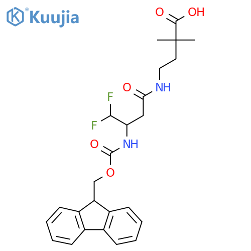 4-3-({(9H-fluoren-9-yl)methoxycarbonyl}amino)-4,4-difluorobutanamido-2,2-dimethylbutanoic acid structure