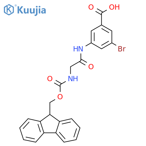 3-bromo-5-2-({(9H-fluoren-9-yl)methoxycarbonyl}amino)acetamidobenzoic acid structure
