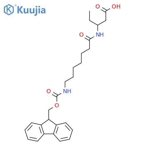 3-7-({(9H-fluoren-9-yl)methoxycarbonyl}amino)heptanamidopentanoic acid structure