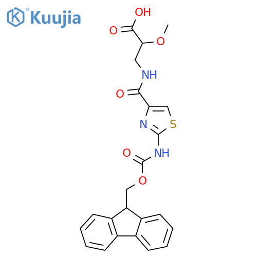 3-{2-({(9H-fluoren-9-yl)methoxycarbonyl}amino)-1,3-thiazol-4-ylformamido}-2-methoxypropanoic acid structure
