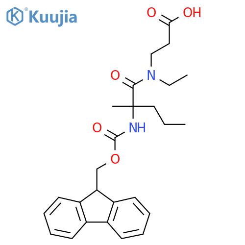 3-N-ethyl-2-({(9H-fluoren-9-yl)methoxycarbonyl}amino)-2-methylpentanamidopropanoic acid structure