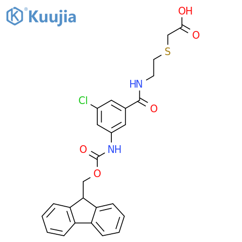 2-(2-{3-chloro-5-({(9H-fluoren-9-yl)methoxycarbonyl}amino)phenylformamido}ethyl)sulfanylacetic acid structure