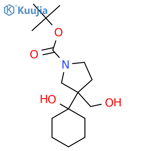 tert-butyl 3-(1-hydroxycyclohexyl)-3-(hydroxymethyl)pyrrolidine-1-carboxylate structure