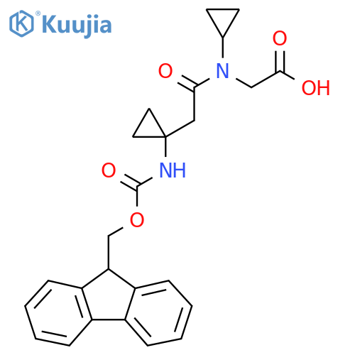 2-{N-cyclopropyl-2-1-({(9H-fluoren-9-yl)methoxycarbonyl}amino)cyclopropylacetamido}acetic acid structure