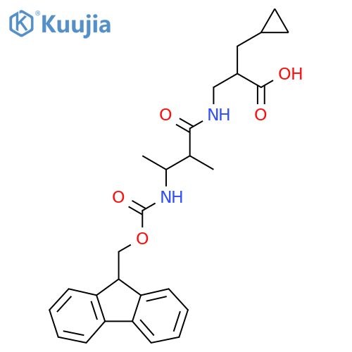 2-(cyclopropylmethyl)-3-3-({(9H-fluoren-9-yl)methoxycarbonyl}amino)-2-methylbutanamidopropanoic acid structure